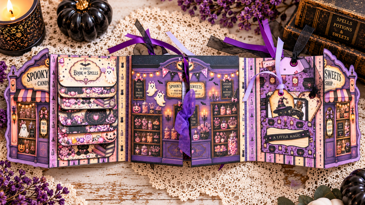 A Sweet Spell Halloween candy shop folio — finished project inspiration