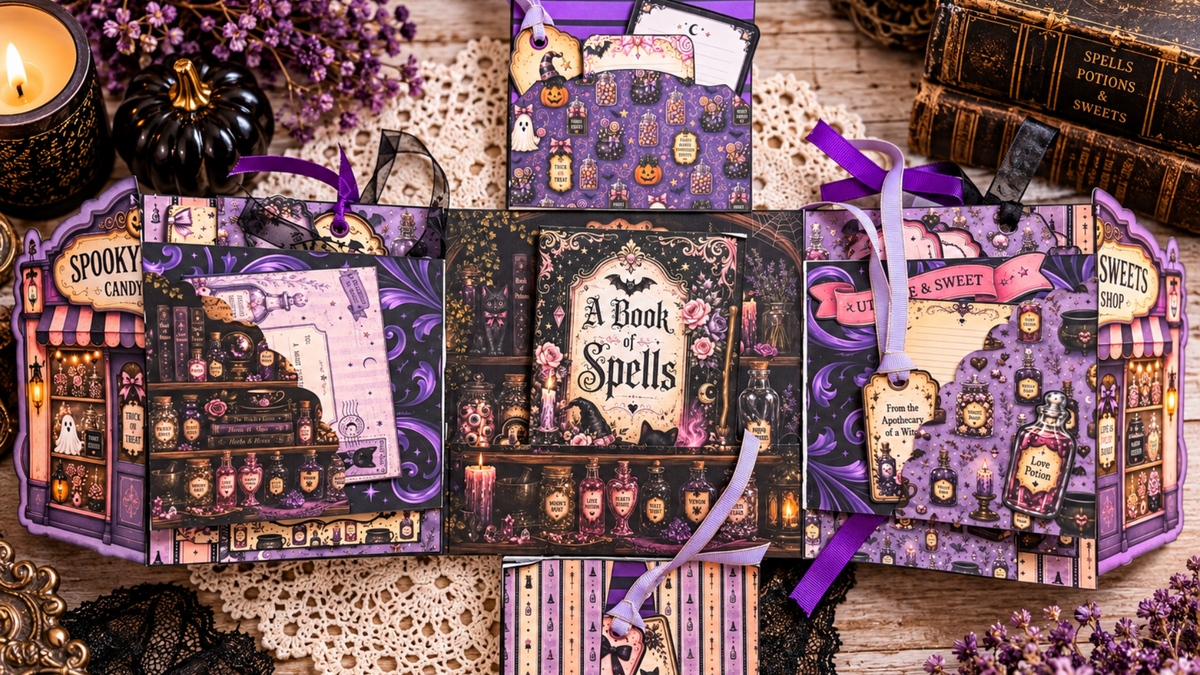 A Sweet Spell Halloween candy shop folio — finished project inspiration