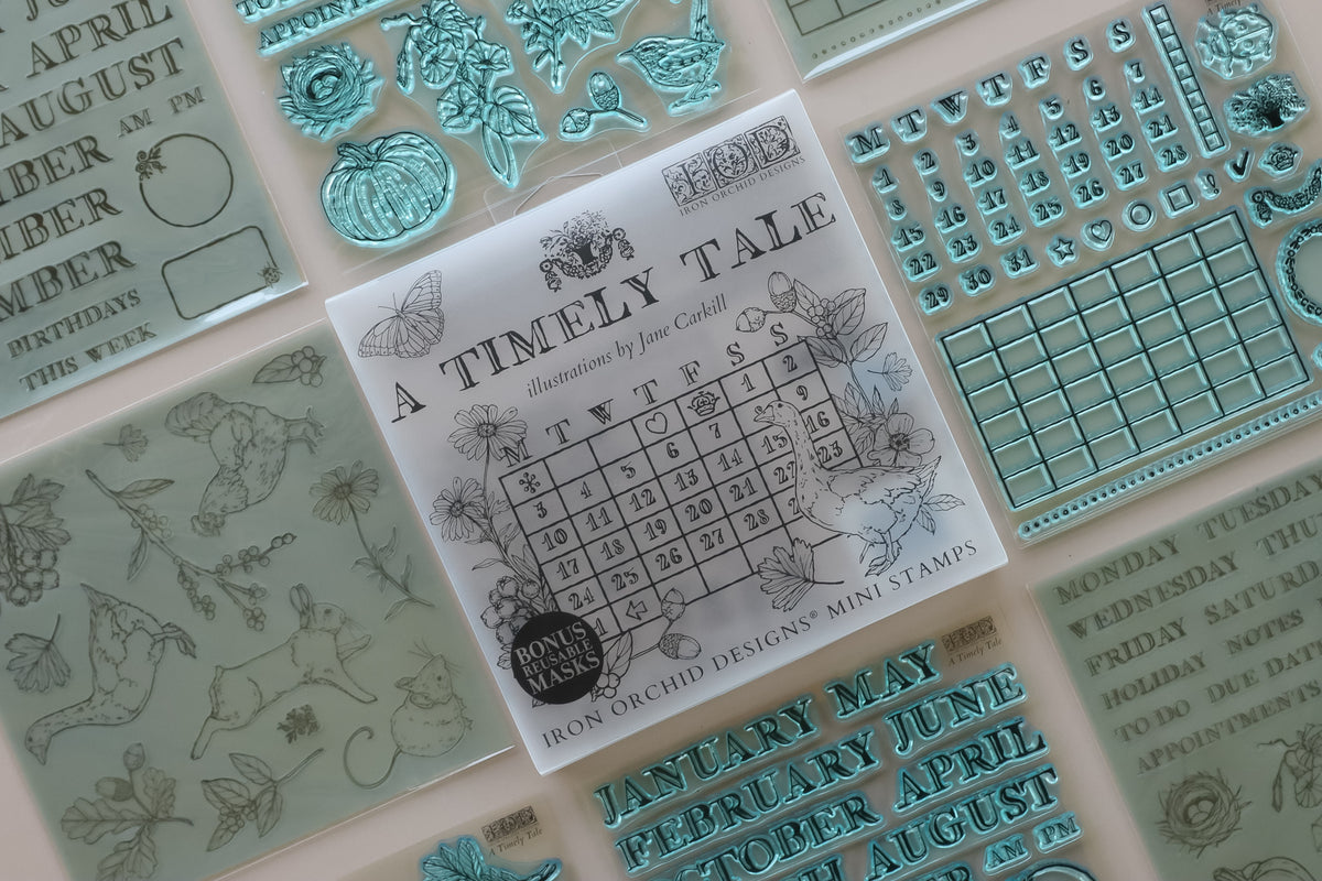 Iron Orchid Designs - Decor Stamp - A Timely Tale (6 x 6)