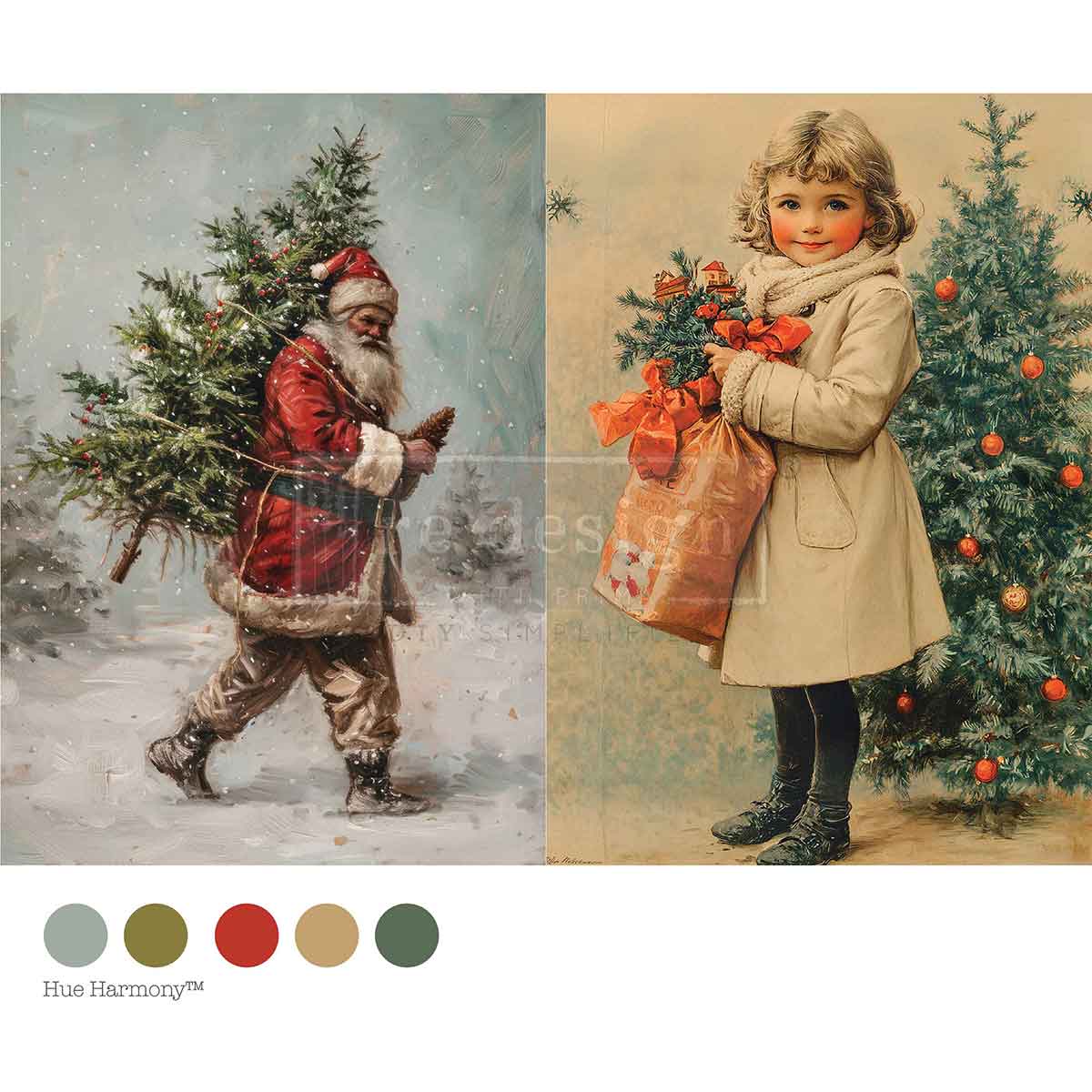 Redesign Decoupage Fiber (A4) - Vintage Tidings