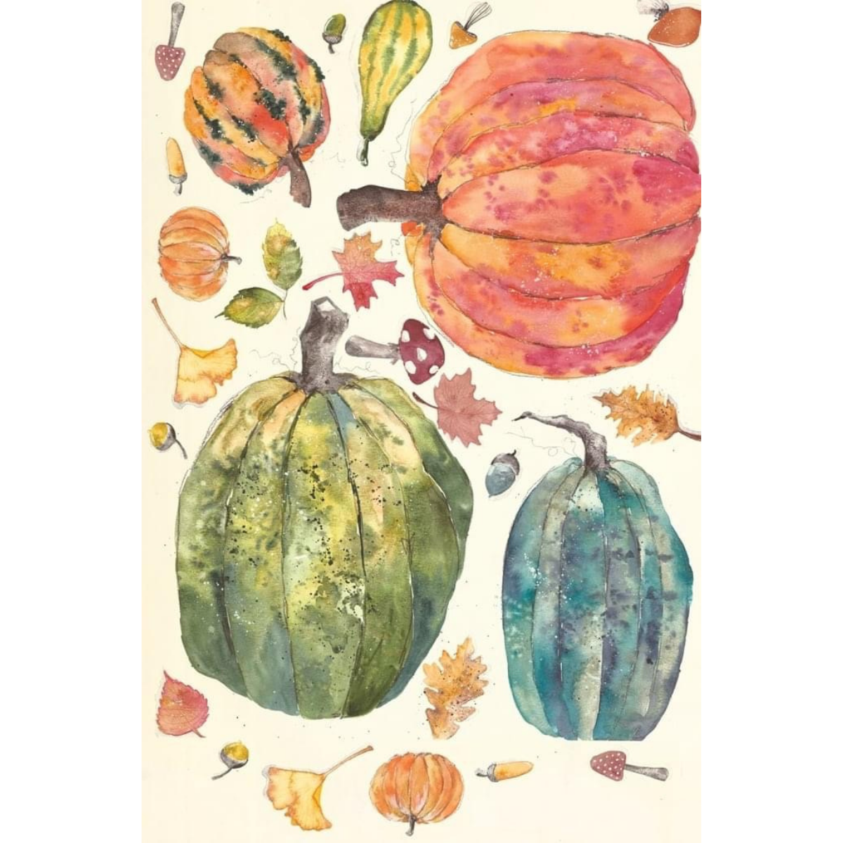 Roycycled Treasures - Fall Pumpkins Decoupage Paper - 20x30in - Rustic River Home