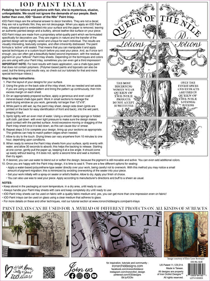 Iron Orchid Designs - Queen of the Nile Paint Inlay - Rustic River Home